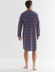 Chisel Check Flannel Nightshirt, Navy, Red & White product photo View 02 S