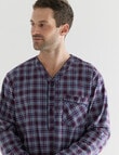 Chisel Check Flannel Nightshirt, Navy, Red & White product photo View 03 S