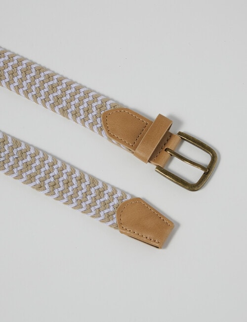 Mac & Ellie Casual Belt, Tan & White product photo View 03 L