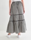 Zest Check Tiered Skirt, Black & Oat product photo View 02 S