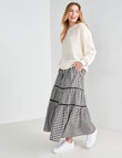 Zest Check Tiered Skirt, Black & Oat product photo View 03 S