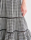 Zest Check Tiered Skirt, Black & Oat product photo View 04 S