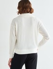 Zest Supersoft Zip Collar Rib Top, Ivory product photo View 02 S