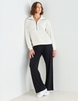 Zest Supersoft Zip Collar Rib Top, Ivory product photo View 03 S