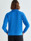 Zest Supersoft Zip Collar Rib Top, Olympic Blue product photo View 02 S