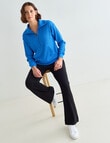 Zest Supersoft Zip Collar Rib Top, Olympic Blue product photo View 03 S