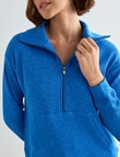 Zest Supersoft Zip Collar Rib Top, Olympic Blue product photo View 04 S