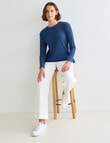 Zest Long Sleeve Rib Top, Navy Marle product photo View 03 S