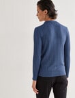Jigsaw Sparkle Knitwear Polo Shirt, Blue product photo View 02 S