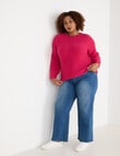 Studio Curve Fluffy Yarn Jumper, Hot Pink product photo View 03 S