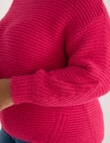 Studio Curve Fluffy Yarn Jumper, Hot Pink product photo View 04 S