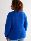 Studio Curve Fluffy Yarn Jumper, Cobalt product photo View 02 S