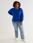 Studio Curve Fluffy Yarn Jumper, Cobalt product photo View 03 S