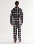 Chisel Check Flannel Long PJ Set, Black, Brown & White product photo View 02 S