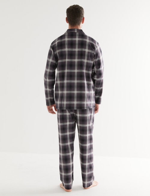 Chisel Check Flannel Long PJ Set, Black, Brown & White product photo View 02 L