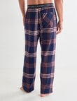 Mazzoni Brushed Cotton Check Pant, Navy & Red product photo View 02 S