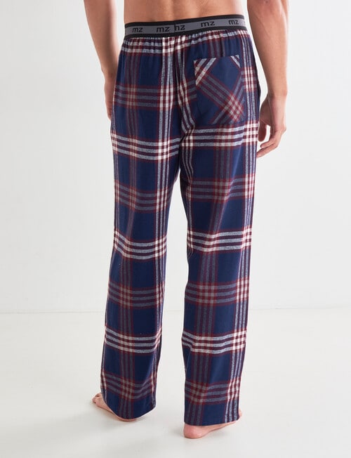 Mazzoni Brushed Cotton Check Pant, Navy & Red product photo View 02 L