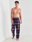Mazzoni Brushed Cotton Check Pant, Navy & Red product photo View 03 S