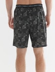 Mazzoni Leafy Printed Knit Short, Black & Grey product photo View 02 S