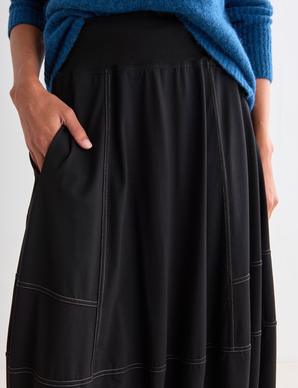 Jigsaw Cocoon Knit Skirt, Black Skirts