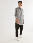 Jigsaw Cadence Stripe Long Shirt, Black & Bone product photo View 03 S