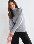 Whistle Puff Sleeve Jumper, Silver Marle product photo View 05 S
