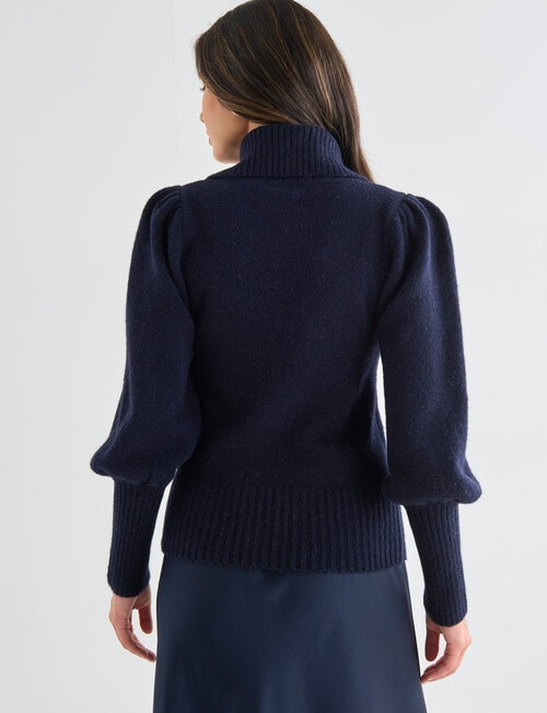 Whistle Puff Sleeve Jumper, Midnight product photo View 02 L