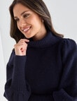 Whistle Puff Sleeve Jumper, Midnight product photo View 04 S