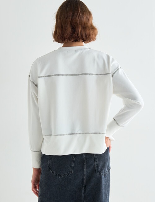 Zest Boxy Crew Cord Top, Ivory product photo View 02 L