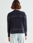 Zest Boxy Crew Cord Top, Charcoal product photo View 02 S
