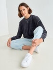 Zest Boxy Crew Cord Top, Charcoal product photo View 03 S
