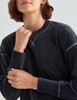 Zest Boxy Crew Cord Top, Charcoal product photo View 04 S