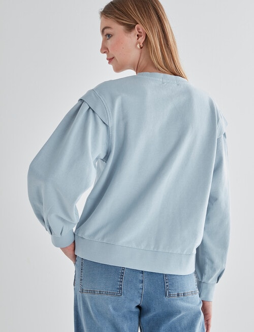 Zest Crew Puff Sleeve Sweat Top, Sky product photo View 02 L