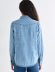 Denim Republic Slim Fit Western Shirt, Light Blue product photo View 02 S