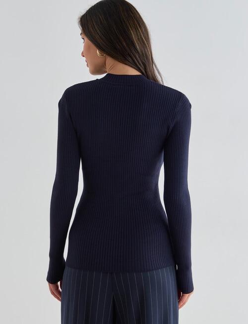 Whistle Essential Rib Turtle Neck, Navy product photo View 02 L