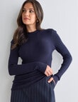 Whistle Essential Rib Turtle Neck, Navy product photo View 05 S