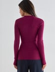 Whistle Essential Rib Turtle Neck, Magenta product photo View 02 S