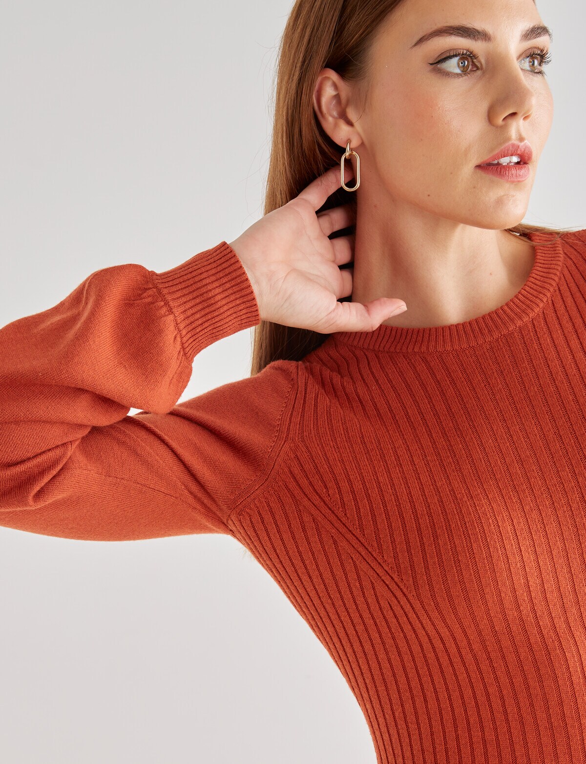 Oliver Black LongSleeve Pleat Knit Dress, Paprika Dresses