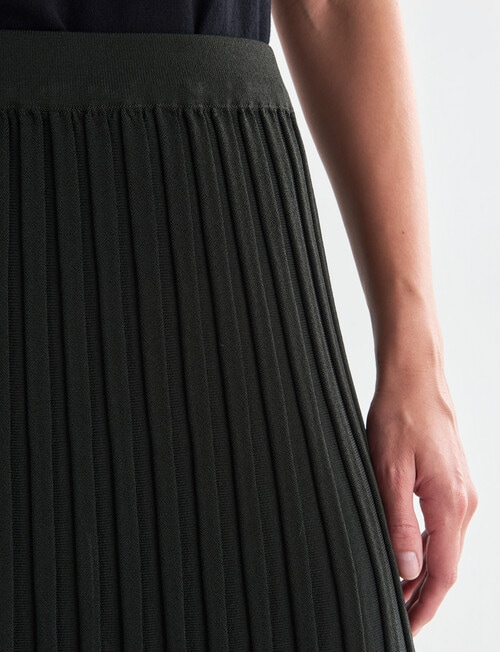 Oliver Black Pleat Knit Skirt, Khaki product photo View 04 L