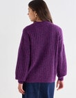 Mineral Juno Alpaca Blend Sweater, Magenta Marle product photo View 02 S