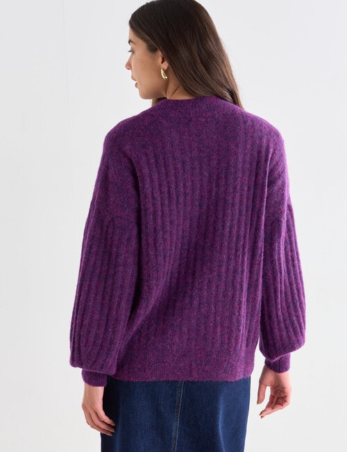 Mineral Juno Alpaca Blend Sweater, Magenta Marle product photo View 02 L