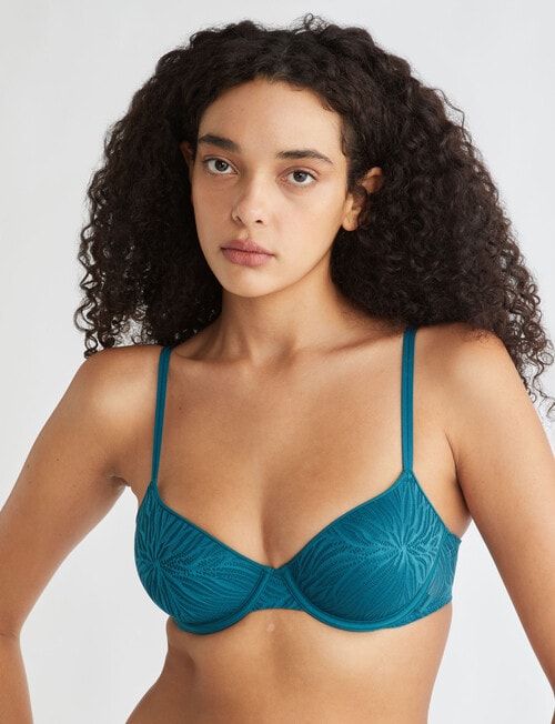 Calvin Klein Sheer Marquisette Lace Bra, Dark Green, A-E product photo
