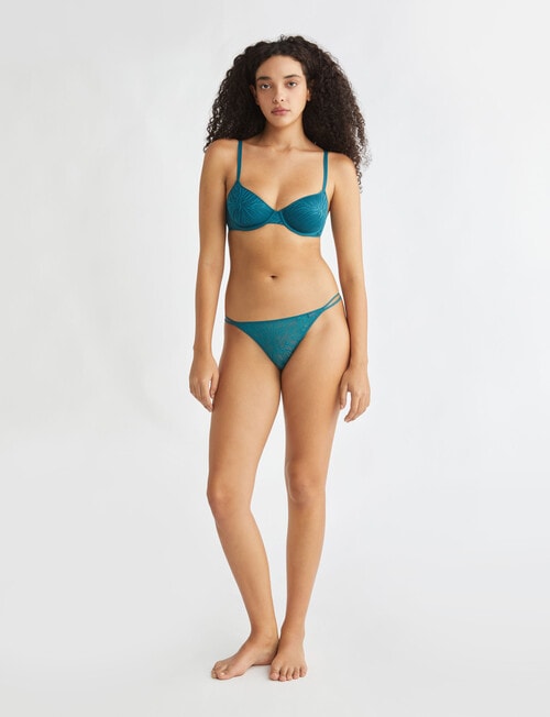 Calvin Klein Sheer Marquisette Lace Bra, Dark Green, A-E product photo View 03 L