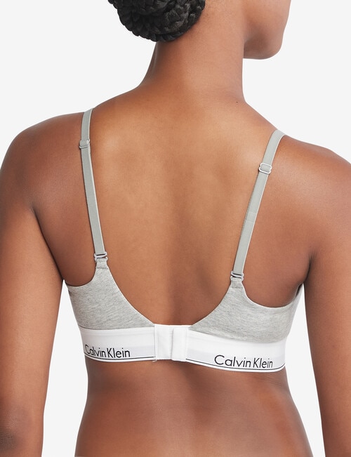 Calvin Klein Modern Cotton Plunge Push Up Bra, Grey, A-DD product photo View 04 L