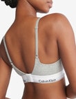 Calvin Klein Modern Cotton Plunge Push Up Bra, Grey, A-DD product photo View 03 S