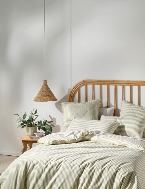 Linen House Pedro Duvet Cover Set, Eucalyptus product photo View 02 L