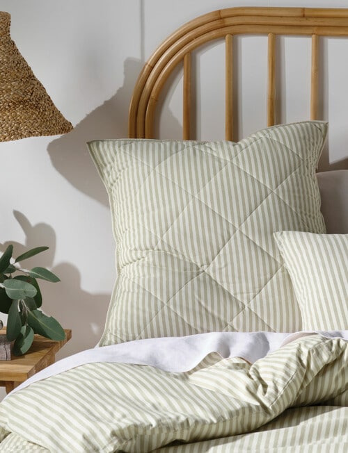 Linen House Pedro Quilted Sham Euro Pillowcase, Eucalyptus product photo