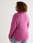 Studio Curve Roll Neck Jumper, Magenta Marle product photo View 02 S