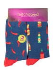 Mitch Dowd Chilli Hot Sauce Crew Socks, 2-Pack, Assorted product photo View 04 S