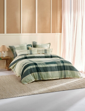 Linen House Levon Duvet Cover Set, Jade product photo